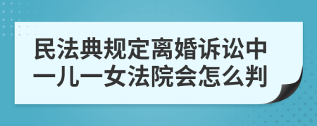 民法典规定离婚诉讼中一儿一女法院会怎么判