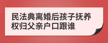 民法典离婚后孩子抚养权归父亲户口跟谁