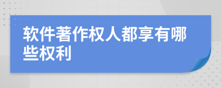 软件著作权人都享有哪些权利