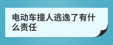 电动车撞人逃逸了有什么责任