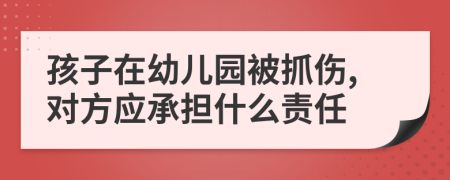 孩子在幼儿园被抓伤,对方应承担什么责任