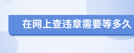 在网上查违章需要等多久