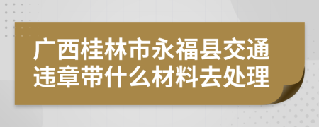 广西桂林市永福县交通违章带什么材料去处理