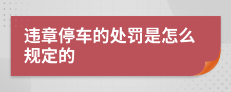 违章停车的处罚是怎么规定的