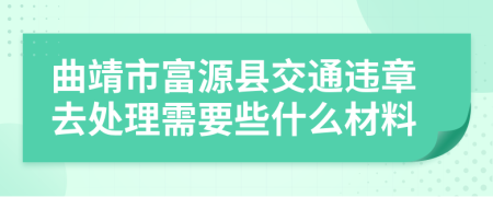 曲靖市富源县交通违章去处理需要些什么材料