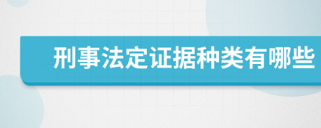 刑事法定证据种类有哪些