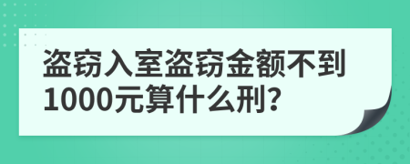 盗窃入室盗窃金额不到1000元算什么刑？