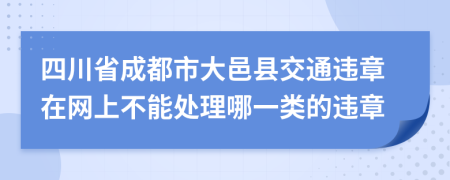 四川省成都市大邑县交通违章在网上不能处理哪一类的违章