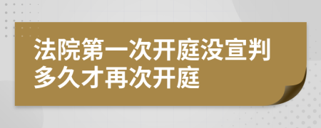 法院第一次开庭没宣判多久才再次开庭