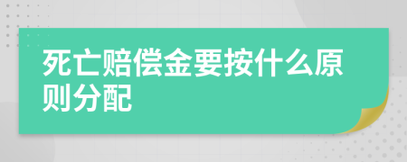 死亡赔偿金要按什么原则分配