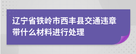 辽宁省铁岭市西丰县交通违章带什么材料进行处理