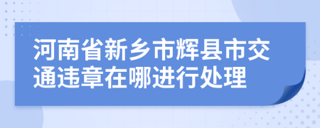 河南省新乡市辉县市交通违章在哪进行处理