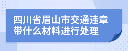 四川省眉山市交通违章带什么材料进行处理