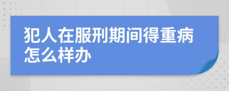 犯人在服刑期间得重病怎么样办