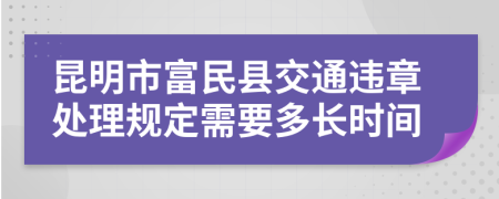 昆明市富民县交通违章处理规定需要多长时间