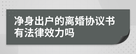 净身出户的离婚协议书有法律效力吗