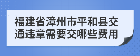 福建省漳州市平和县交通违章需要交哪些费用