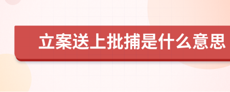 立案送上批捕是什么意思