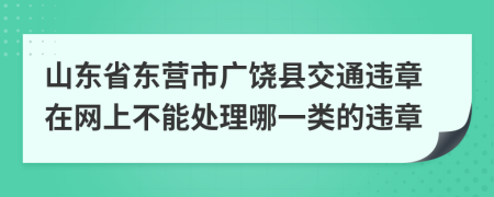 山东省东营市广饶县交通违章在网上不能处理哪一类的违章