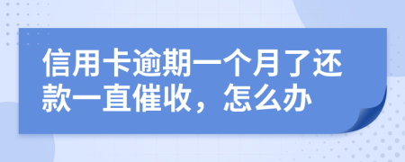 信用卡逾期一个月了还款一直催收，怎么办