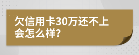 欠信用卡30万还不上会怎么样？