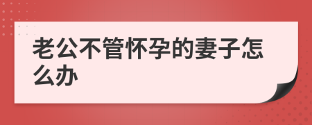 老公不管怀孕的妻子怎么办