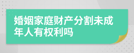 婚姻家庭财产分割未成年人有权利吗