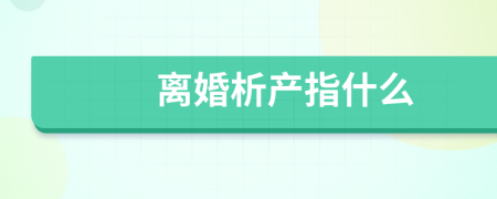 离婚析产指什么