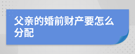 父亲的婚前财产要怎么分配