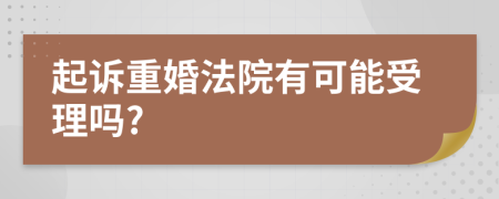 起诉重婚法院有可能受理吗?