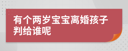 有个两岁宝宝离婚孩子判给谁呢