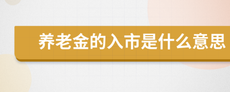 养老金的入市是什么意思