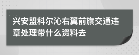 兴安盟科尔沁右翼前旗交通违章处理带什么资料去
