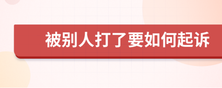 被别人打了要如何起诉