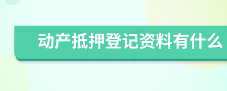 动产抵押登记资料有什么