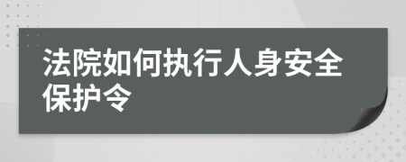 法院如何执行人身安全保护令