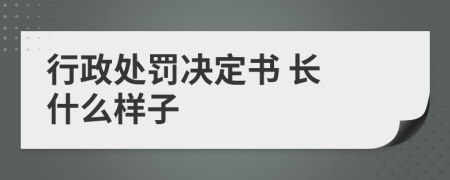 行政处罚决定书 长 什么样子