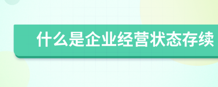 什么是企业经营状态存续