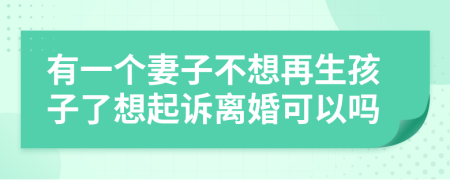 有一个妻子不想再生孩子了想起诉离婚可以吗