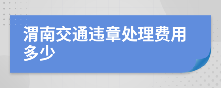 渭南交通违章处理费用多少