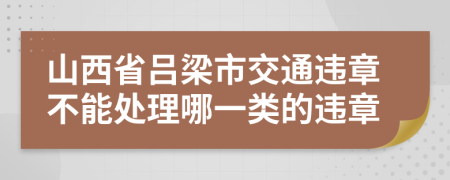 山西省吕梁市交通违章不能处理哪一类的违章