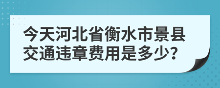 今天河北省衡水市景县交通违章费用是多少？