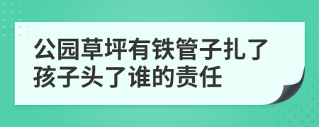 公园草坪有铁管子扎了孩子头了谁的责任