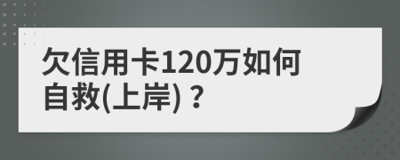 欠信用卡120万如何自救(上岸) ？