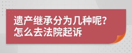 遗产继承分为几种呢？怎么去法院起诉