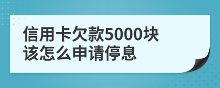 信用卡欠款5000块该怎么申请停息