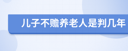 儿子不赡养老人是判几年