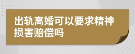 出轨离婚可以要求精神损害赔偿吗