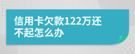 信用卡欠款122万还不起怎么办