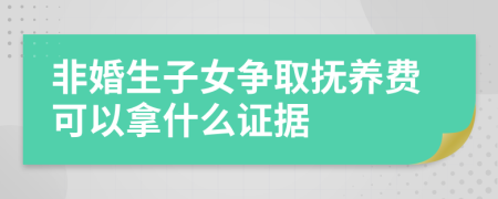 非婚生子女争取抚养费可以拿什么证据